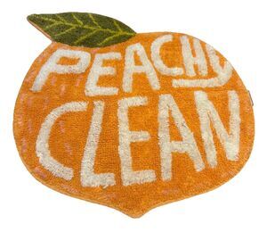 Peachy Clean Bathmat Urban Outfitters Orange Green Approx 24” X 24”
